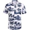imageCOOFANDY Mens Hawaiian Short Sleeve Shirt Tropical Vacation Essential Casual Button Down Summer Beach ShirtsBlack Coconut Treewhite
