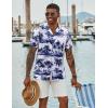 imageCOOFANDY Mens Hawaiian Short Sleeve Shirt Tropical Vacation Essential Casual Button Down Summer Beach ShirtsBlack Coconut Treewhite