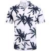 imageCOOFANDY Mens Hawaiian Short Sleeve Shirt Tropical Vacation Essential Casual Button Down Summer Beach ShirtsBlack Palm Leafwhite