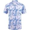 imageCOOFANDY Mens Hawaiian Short Sleeve Shirt Tropical Vacation Essential Casual Button Down Summer Beach ShirtsBlue Tropical Leafwhite