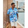imageCOOFANDY Mens Hawaiian Short Sleeve Shirt Tropical Vacation Essential Casual Button Down Summer Beach ShirtsCoconut Treeblue