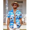 imageCOOFANDY Mens Hawaiian Short Sleeve Shirt Tropical Vacation Essential Casual Button Down Summer Beach ShirtsCoconut Treeblue
