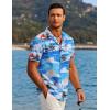 imageCOOFANDY Mens Hawaiian Short Sleeve Shirt Tropical Vacation Essential Casual Button Down Summer Beach ShirtsCoconut Treeblue