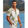 imageCOOFANDY Mens Hawaiian Short Sleeve Shirt Tropical Vacation Essential Casual Button Down Summer Beach ShirtsGreen Coconut Treewhite