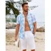 imageCOOFANDY Mens Hawaiian Short Sleeve Shirt Tropical Vacation Essential Casual Button Down Summer Beach ShirtsGreen Leaveswhite