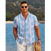 imageCOOFANDY Mens Hawaiian Short Sleeve Shirt Tropical Vacation Essential Casual Button Down Summer Beach ShirtsGreen Leaveswhite