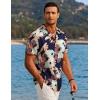 imageCOOFANDY Mens Hawaiian Short Sleeve Shirt Tropical Vacation Essential Casual Button Down Summer Beach ShirtsHawaiian Plantsnavy Blazer