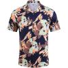 imageCOOFANDY Mens Hawaiian Short Sleeve Shirt Tropical Vacation Essential Casual Button Down Summer Beach ShirtsHawaiian Plantsnavy Blazer