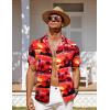 imageCOOFANDY Mens Hawaiian Short Sleeve Shirt Tropical Vacation Essential Casual Button Down Summer Beach ShirtsSunset Palm Treered