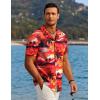 imageCOOFANDY Mens Hawaiian Short Sleeve Shirt Tropical Vacation Essential Casual Button Down Summer Beach ShirtsSunset Palm Treered