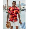 imageCOOFANDY Mens Hawaiian Short Sleeve Shirt Tropical Vacation Essential Casual Button Down Summer Beach ShirtsSunset Palm Treered