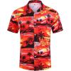 imageCOOFANDY Mens Hawaiian Short Sleeve Shirt Tropical Vacation Essential Casual Button Down Summer Beach ShirtsSunset Palm Treered