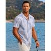 imageCOOFANDY Mens Hawaiian Short Sleeve Shirt Tropical Vacation Essential Casual Button Down Summer Beach ShirtsWhite Leavesblue