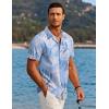imageCOOFANDY Mens Hawaiian Short Sleeve Shirt Tropical Vacation Essential Casual Button Down Summer Beach ShirtsWhite Leavesblue Print