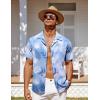 imageCOOFANDY Mens Hawaiian Short Sleeve Shirt Tropical Vacation Essential Casual Button Down Summer Beach ShirtsWhite Leavesblue Print