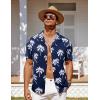 imageCOOFANDY Mens Hawaiian Short Sleeve Shirt Tropical Vacation Essential Casual Button Down Summer Beach ShirtsWhite Palm Leafblue