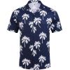 imageCOOFANDY Mens Hawaiian Short Sleeve Shirt Tropical Vacation Essential Casual Button Down Summer Beach ShirtsWhite Palm Leafblue