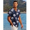 imageCOOFANDY Mens Hawaiian Short Sleeve Shirt Tropical Vacation Essential Casual Button Down Summer Beach ShirtsWhite Palm Leafblue