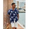 imageCOOFANDY Mens Hawaiian Short Sleeve Shirt Tropical Vacation Essential Casual Button Down Summer Beach ShirtsWhite Palm Leafblue