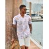 imageCOOFANDY Mens Hawaiian Short Sleeve Shirt Tropical Vacation Essential Casual Button Down Summer Beach ShirtsYellow Palm Leafwhite