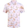 imageCOOFANDY Mens Hawaiian Short Sleeve Shirt Tropical Vacation Essential Casual Button Down Summer Beach ShirtsYellow Palm Leafwhite