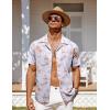 imageCOOFANDY Mens Hawaiian Short Sleeve Shirt Tropical Vacation Essential Casual Button Down Summer Beach ShirtsYellow Palm Leafwhite