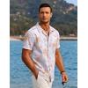 imageCOOFANDY Mens Hawaiian Short Sleeve Shirt Tropical Vacation Essential Casual Button Down Summer Beach ShirtsYellow Palm Leafwhite