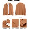 imageCOOFANDY Mens Lightweight Button Down Shirts Long Sleeve Casual Textured Overshirt Regular FitLight Brown