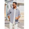 imageCOOFANDY Mens Lightweight Button Down Shirts Long Sleeve Casual Textured Overshirt Regular FitLight Grey