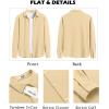 imageCOOFANDY Mens Lightweight Button Down Shirts Long Sleeve Casual Textured Overshirt Regular FitLight Khaki