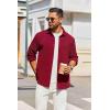 imageCOOFANDY Mens Lightweight Button Down Shirts Long Sleeve Casual Textured Overshirt Regular FitWine Red