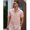 imageCOOFANDY Mens Summer Beach Vacation Shirt Casual Button Down Short Sleeve Shirt Hawaiian Tropical Resort WearAdusty Rose