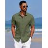 imageCOOFANDY Mens Summer Beach Vacation Shirt Casual Button Down Short Sleeve Shirt Hawaiian Tropical Resort WearArmy Green