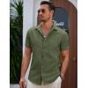 imageCOOFANDY Mens Summer Beach Vacation Shirt Casual Button Down Short Sleeve Shirt Hawaiian Tropical Resort WearArmy Green