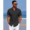 imageCOOFANDY Mens Summer Beach Vacation Shirt Casual Button Down Short Sleeve Shirt Hawaiian Tropical Resort WearBlack