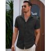 imageCOOFANDY Mens Summer Beach Vacation Shirt Casual Button Down Short Sleeve Shirt Hawaiian Tropical Resort WearBlack
