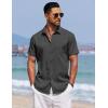 imageCOOFANDY Mens Summer Beach Vacation Shirt Casual Button Down Short Sleeve Shirt Hawaiian Tropical Resort WearDark Grey