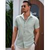 imageCOOFANDY Mens Summer Beach Vacation Shirt Casual Button Down Short Sleeve Shirt Hawaiian Tropical Resort WearGrey Green