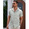 imageCOOFANDY Mens Summer Beach Vacation Shirt Casual Button Down Short Sleeve Shirt Hawaiian Tropical Resort WearLight Green