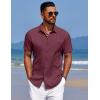 imageCOOFANDY Mens Summer Beach Vacation Shirt Casual Button Down Short Sleeve Shirt Hawaiian Tropical Resort WearMaroon Red
