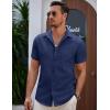 imageCOOFANDY Mens Summer Beach Vacation Shirt Casual Button Down Short Sleeve Shirt Hawaiian Tropical Resort WearNavy Blue