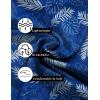 imageCOOFANDY Mens Summer Beach Vacation Shirt Casual Button Down Short Sleeve Shirt Hawaiian Tropical Resort WearSilhouette Leavesroyal Blue