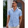 imageCOOFANDY Mens Summer Beach Vacation Shirt Casual Button Down Short Sleeve Shirt Hawaiian Tropical Resort WearSky Blue