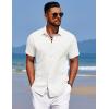 imageCOOFANDY Mens Summer Beach Vacation Shirt Casual Button Down Short Sleeve Shirt Hawaiian Tropical Resort WearWhite