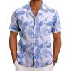 Blue Tropical Leaf-white