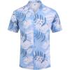 White Leaves-blue Print