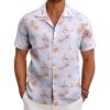 imageCOOFANDY Mens Hawaiian Short Sleeve Shirt Tropical Vacation Essential Casual Button Down Summer Beach ShirtsYellow Palm Leafwhite
