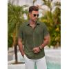 imageCOOFANDY Mens Button Down Shirt Short Sleeve Casual Shirts for Summer Beach Vacation ShirtsArmy Green