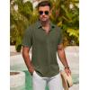 imageCOOFANDY Mens Button Down Shirt Short Sleeve Casual Shirts for Summer Beach Vacation ShirtsArmy Green
