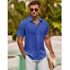 imageCOOFANDY Mens Button Down Shirt Short Sleeve Casual Shirts for Summer Beach Vacation ShirtsAzure